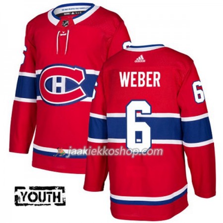 Lapsille NHL Montreal Canadiens Pelipaita Shea Weber 6 Adidas 2017-2018 Punainen Authentic